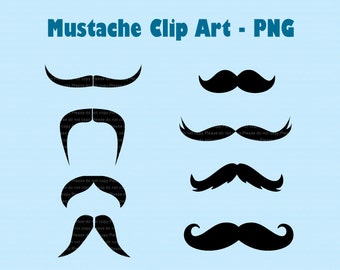 INSTANT DL- Moustaches Clip art - 8 png file, Digital Clipart Elements