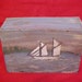 Vintage Salt Cod Advertising Wood Box Folk Art Painted Maine Ocean Scene w/ Sardine Schooner Nautical Decor