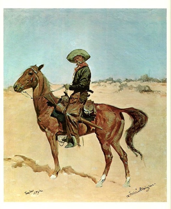 1895 Frederic Remington Art Print The Puncher Cowboy Horse