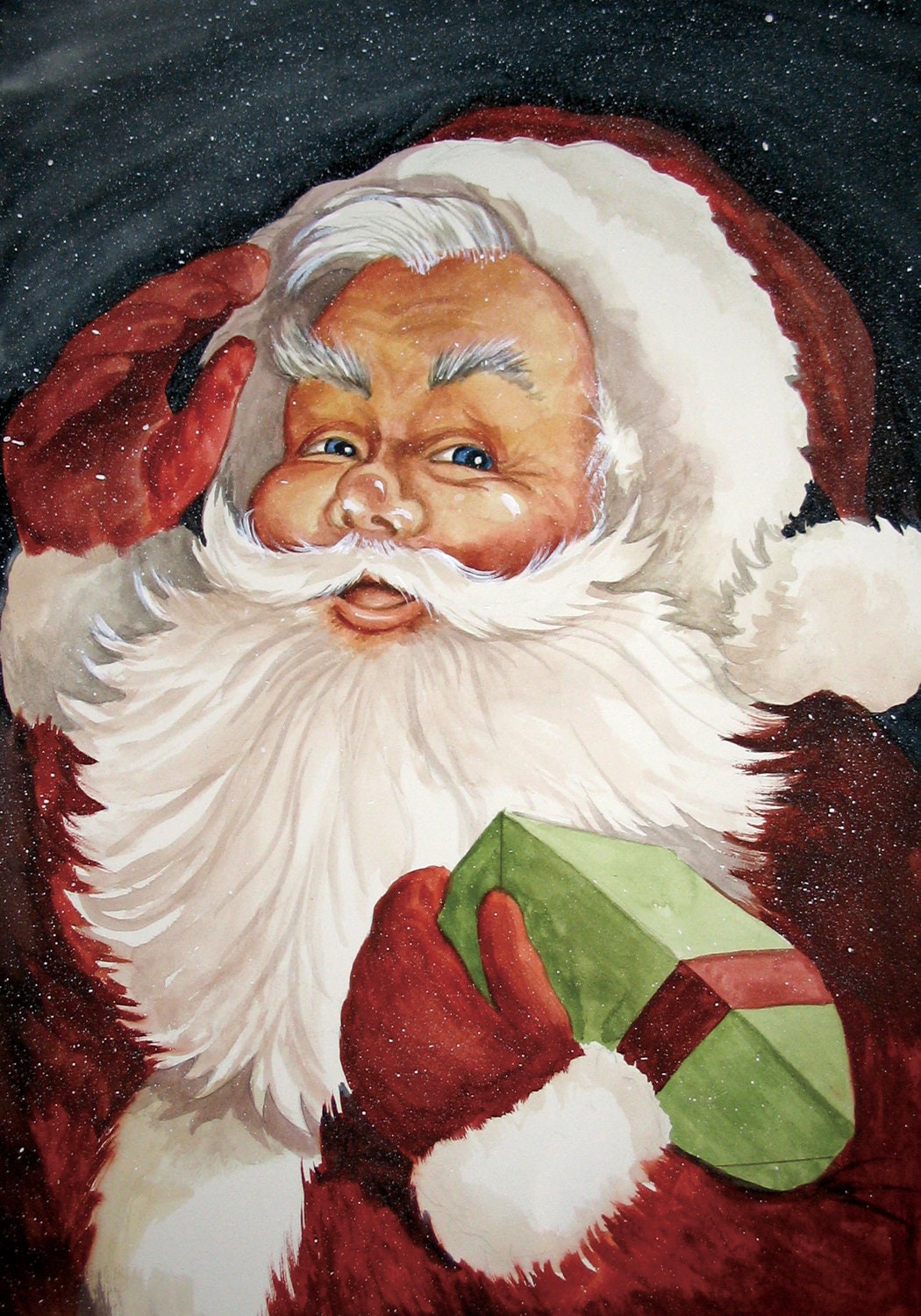 Old fashioned vintage santa claus print from my original