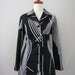 70s Black & White Fitted Jacket w/ Abstract Geometric Stripes, M-L // Vintage Blazer