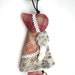 Sunbonner Sue Quilt :- Cover Keychain made from fabric , Quilted by Hands, by Heart made from Japanese fabrics 100% (No-16)