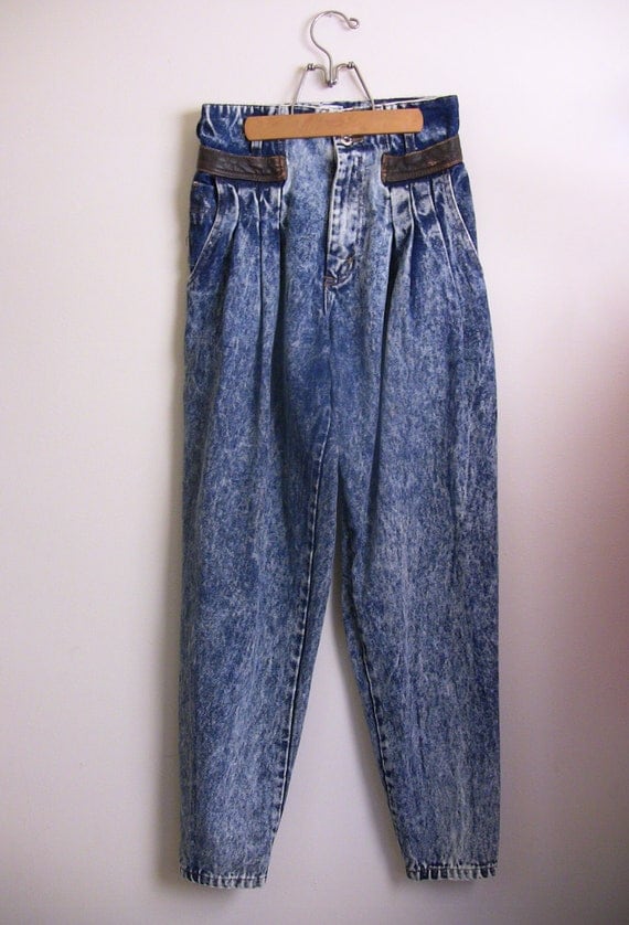 80s Stonewashed High Waist Harem Jeans by quartzfeathervintage