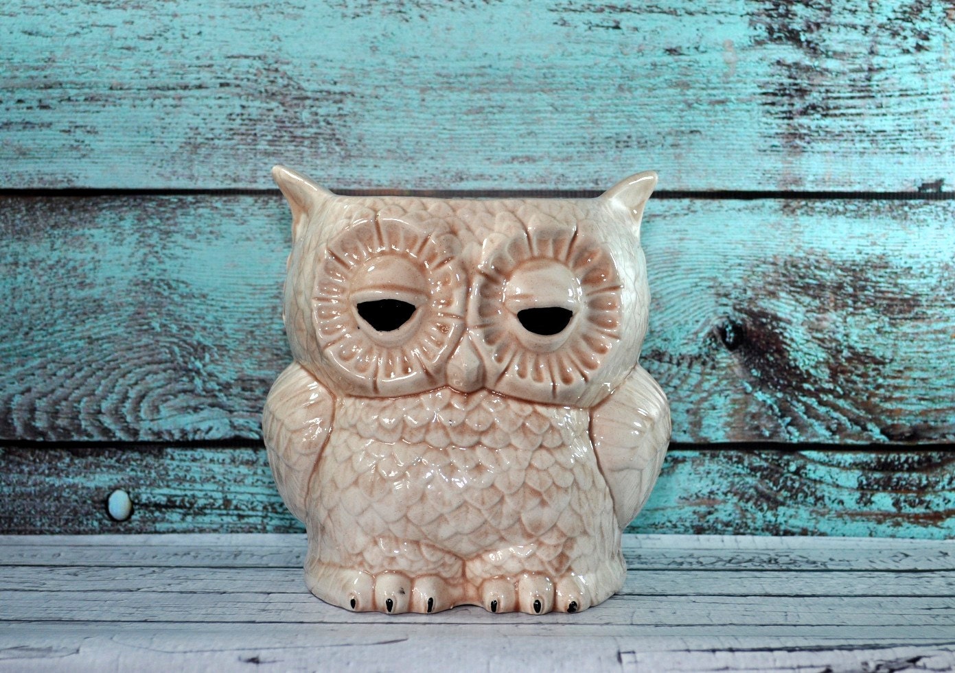 Adorable Large Ceramic Owl Planter Vintage by DooleyFritzVintage