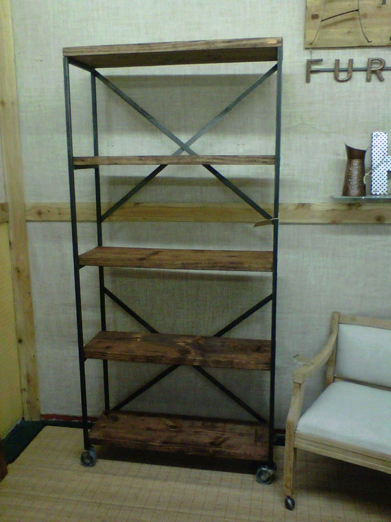 Industrial Inspired Bookcase with Open Shelving