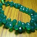 Green Chalcedony Faceted Tear Drops- 7" Strand -Stones measure- 7x5-9x6mm