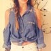 Jean shirt with stud detail and cutout shoulders