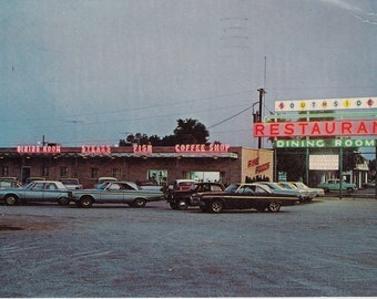 Murray Kentucky, Southside Restaurant, old cars postmarked 1971 Postcard