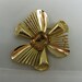 Vintage Trifari Flower Brooch Topaz Rhinestone Center