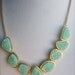 Aquamarine Seafoam Green Mint Druzy Statement Necklace. Modern gifts for her. Bridesmaids jewelry.