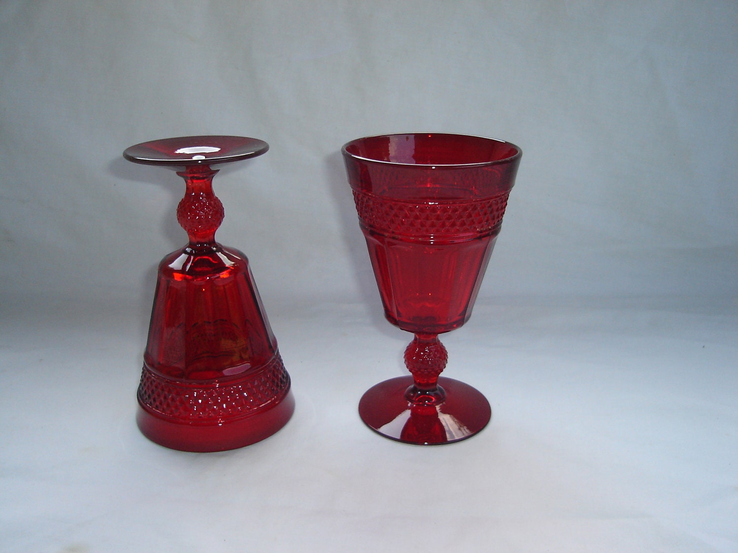 Viking Glass Mt. Vernon Ruby Red Water Goblet Goblets