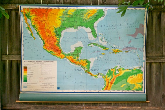 Vintage Nystrom Retractable School Map by MRCG on Etsy