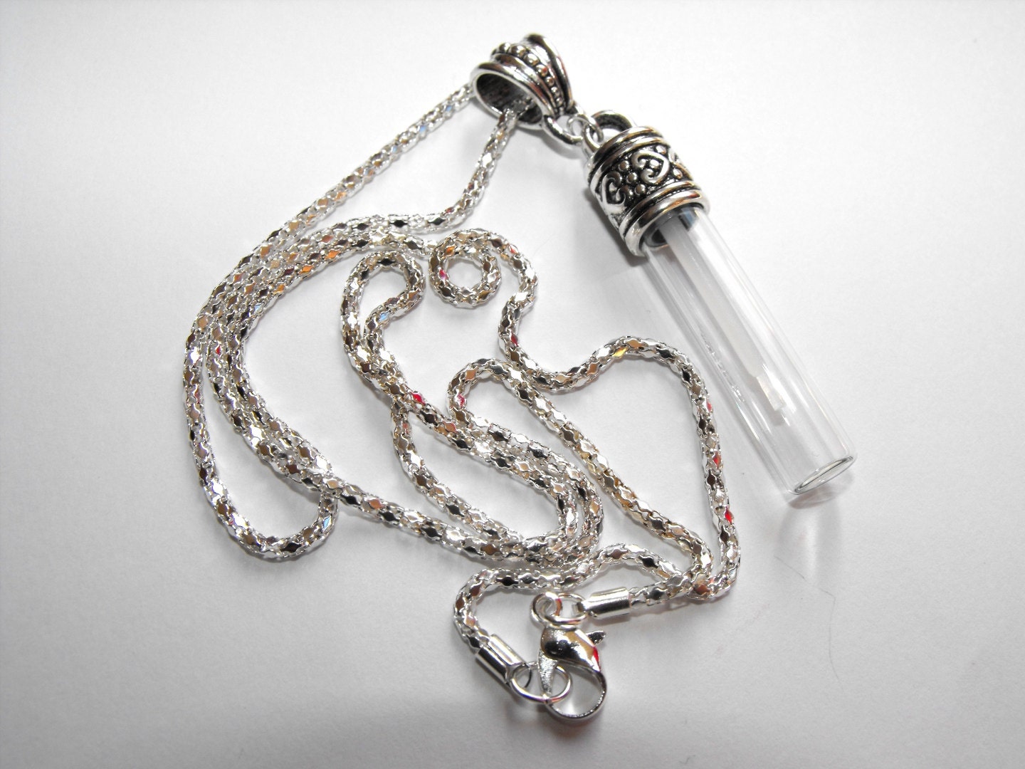 SALE Perfume bottle necklace empty glass by TheDanceMacabreArt