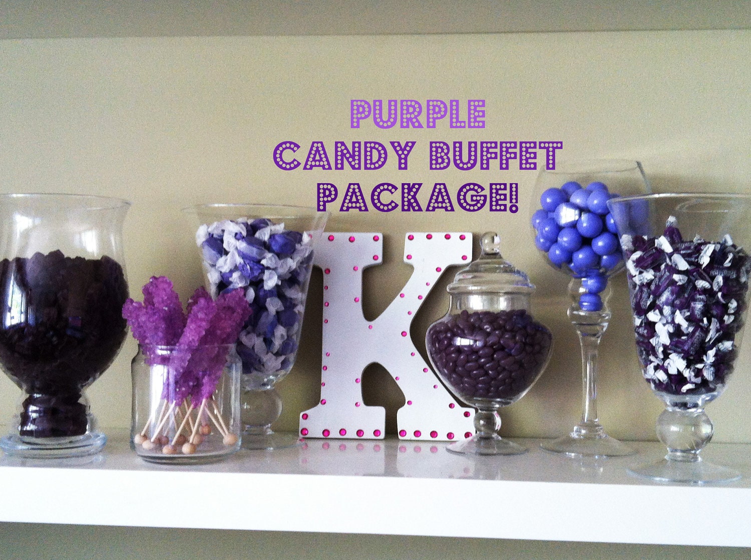 Purple Candy Buffet Package by BashYourParty on Etsy