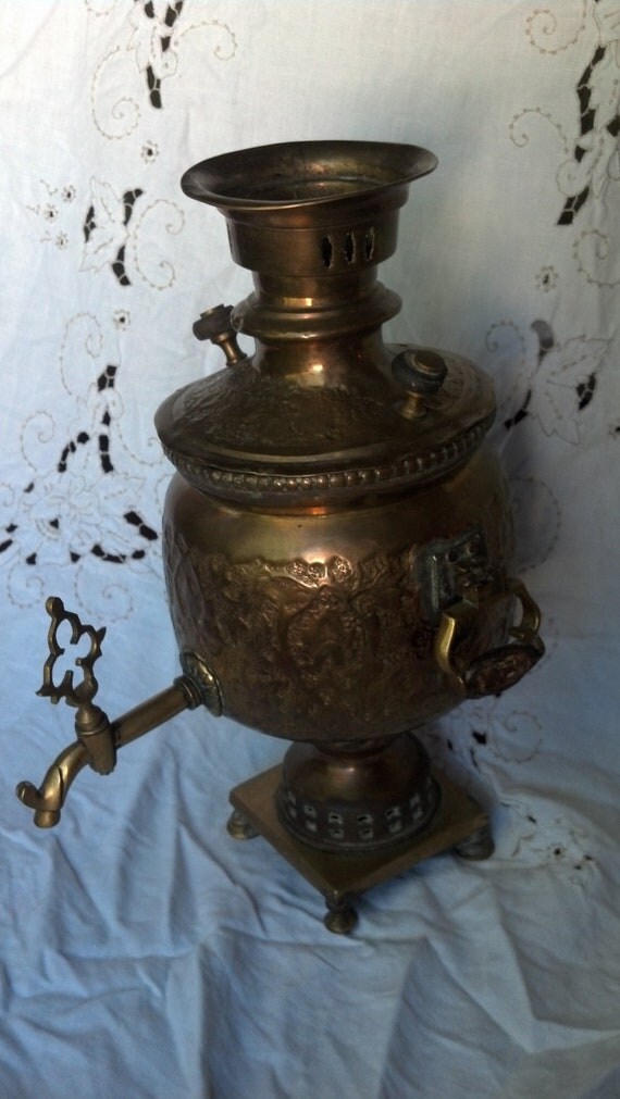 Items similar to Antique Vintage Russian Tea Urn Samovar on Etsy