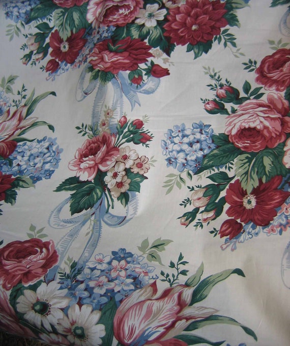 Items similar to Waverly's SUMMERTIME cotton chintz fabric by the yard, more than 20 yds
