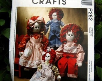 Uncut Pattern - McCalls 3139 (p282) - 16 and 22" Red Headed Dolls with Clothes