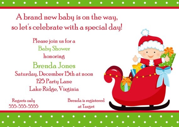 Printable Christmas Baby Shower Invitation Il_570xn