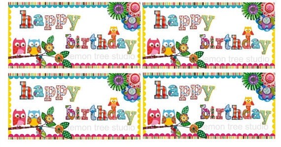 Printable Tags Happy Birthday Instant Download