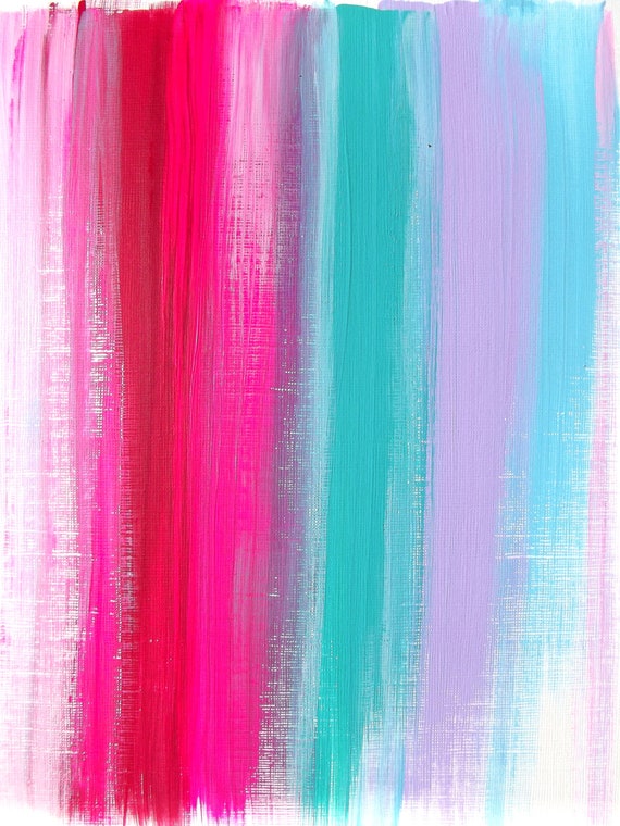 Download Abstract Pink Teal Ruby Original Acrylic Painting Modern