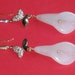 OOAK Wedding Earrings Featuring Snow Quartz Cally Lily Drops, Bejeweled Butterflies, and 14K Matte gold plated hooks