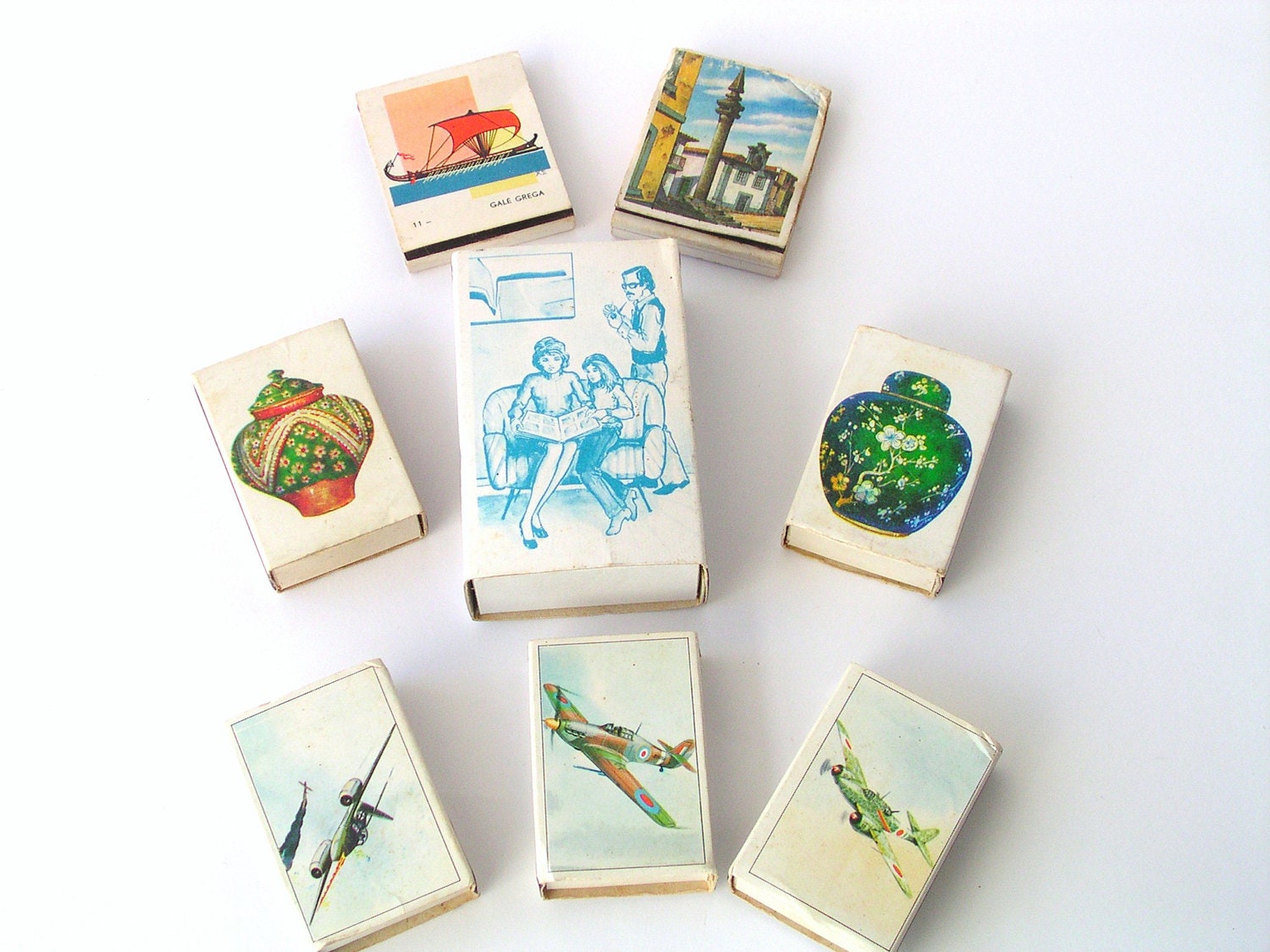 Collection of 8 Vintage Matchboxes from the 1970's
