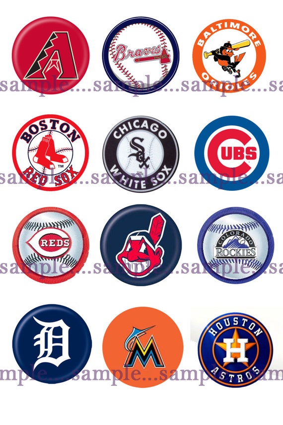 All Major League Baseball Teams Bottle Cap Images by Scrap2UDrop