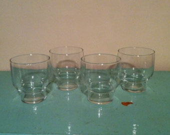 SALE Set of Four Vintage Juice Glasses