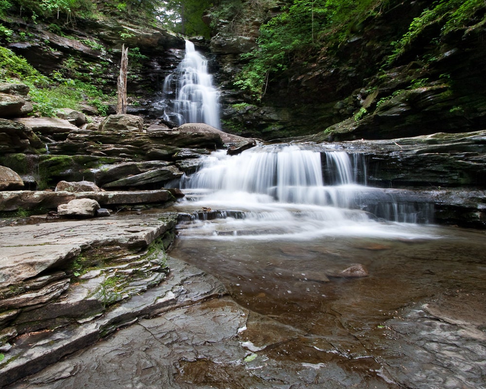 Landscape Photography Waterfall in the woods rocks stream