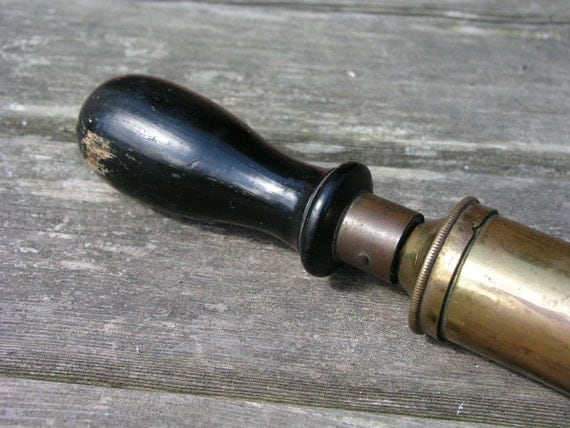 Vintage Brass Tire Pump for Bicycle by StreamlinerVintage on Etsy