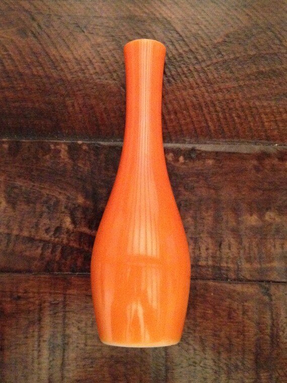 Vintage Orange 7 Bud Vase made by ATC Japan by HudsonValleyVintage