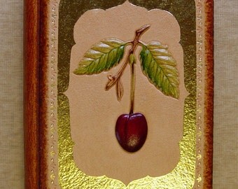 Handmade Leather Notebook Journal Sketchbook Cherry