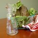 Vintage Glass Cruet, Vinegar Oil Dressing Bottle, Vines Leaves, ANCHOR HOCKING, 1960s Mid Century Kitchenwares Housewares Glassware