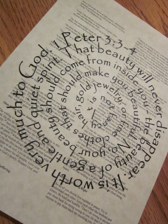 1 Peter 3:3-4 Spiral Scripture Bible Verse Print