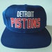 SALE Vintage Detroit Pistons Starter Snapback Hat Script NBA Snap VTG