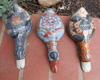 Vintage Trio of Mexican Pottery Ducks