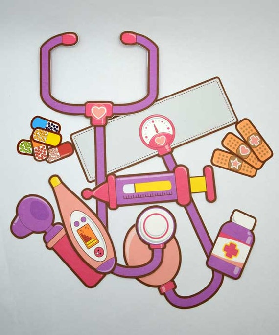 DIY Coloring Doctor's Kit Printable Coloring by shopPaperholic