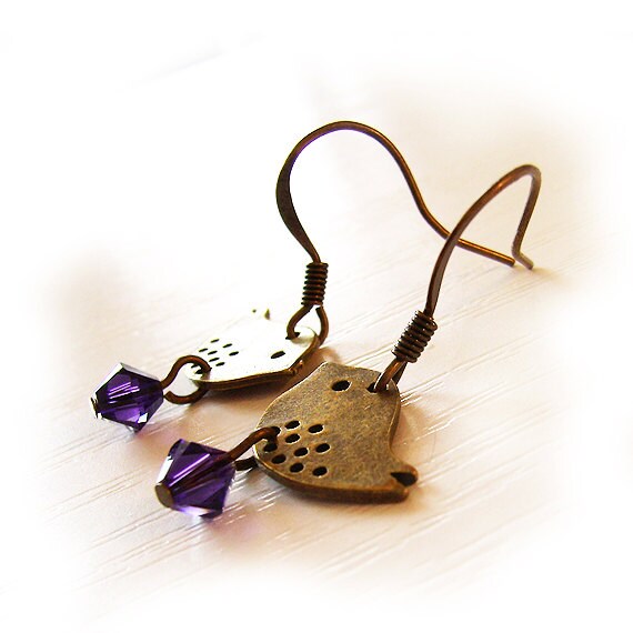 swarovski bird earrings