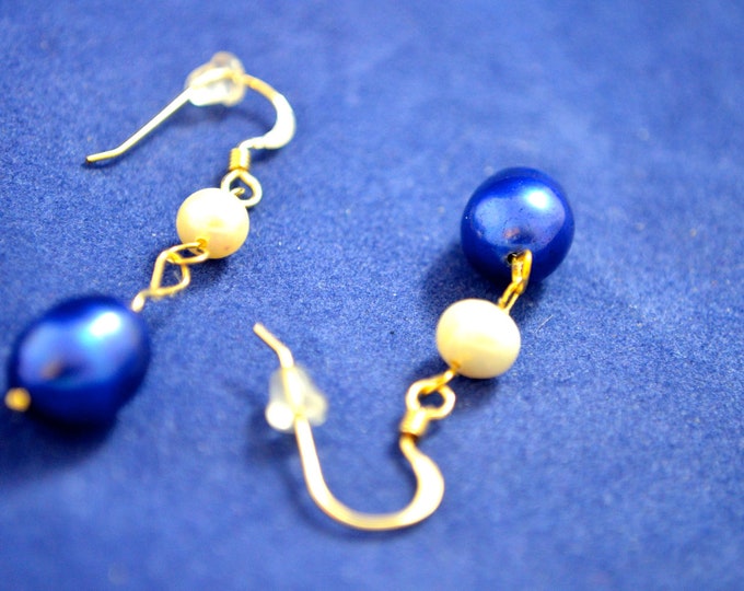 Culture Pearl Earrings, Cultured, All Metal Gold Filled E198