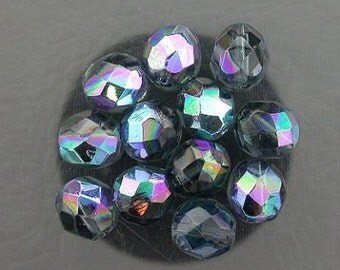 12 montana blue ab czech fire crystal beads 8mm