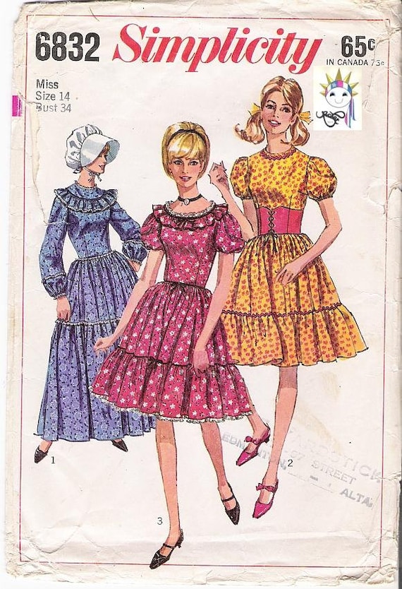 Items similar to Prairie Dress Halloween Costume Patterns Square Dance