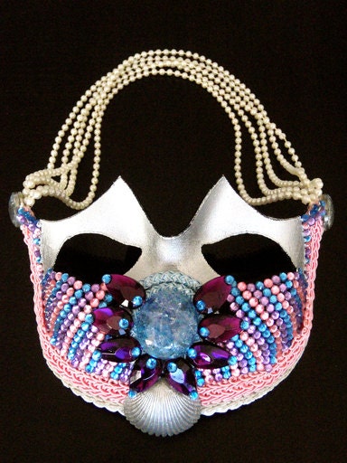 Masquerade Mask 1920's Flapper Style in Periwinkle Purple