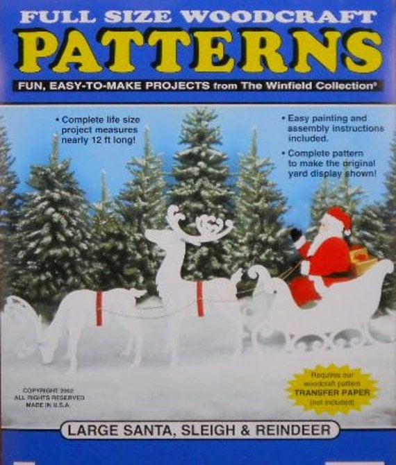 Large Santa Sleigh and Reindeer Wood Craft Pattern