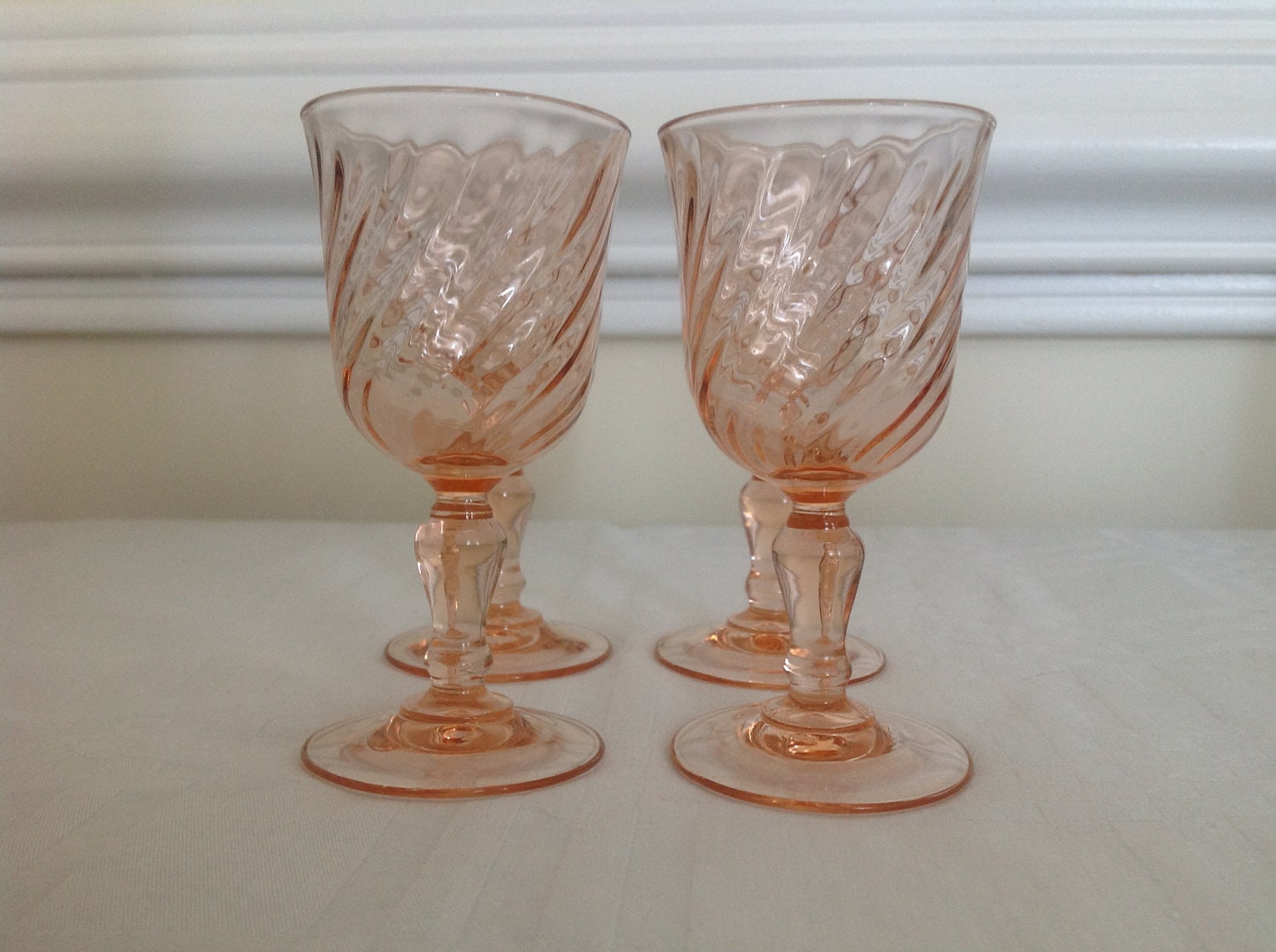 Arcoroc Pink Swirl Cordial Glasses