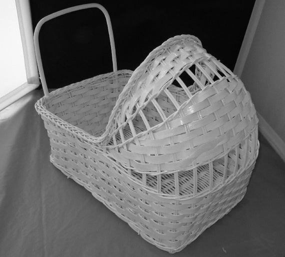 Vintage Wicker Cradle Great for Baby Shower Decorations
