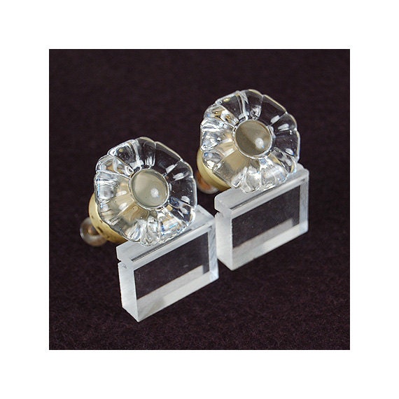 Antique Victorian Glass Drawer Pulls A Pair Antique Glass