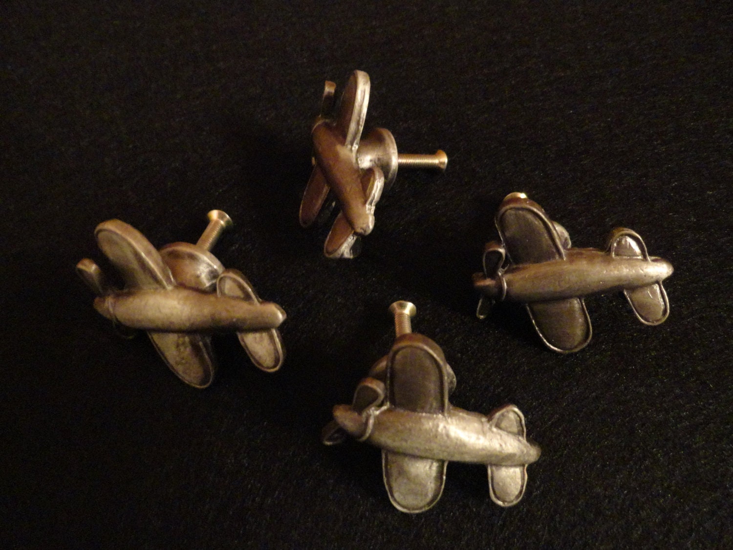 Airplane Drawer Pulls/Metal Airplane Knobs/Whimsical Knob/Set