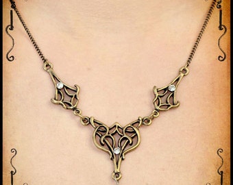 Elven necklace Drider jewelry - Handmade elf necklace with swarovski celtic knot