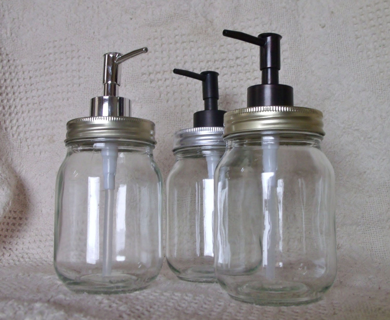 Mason Jar Soap Dispenser by KatsCraftyDecor on Etsy