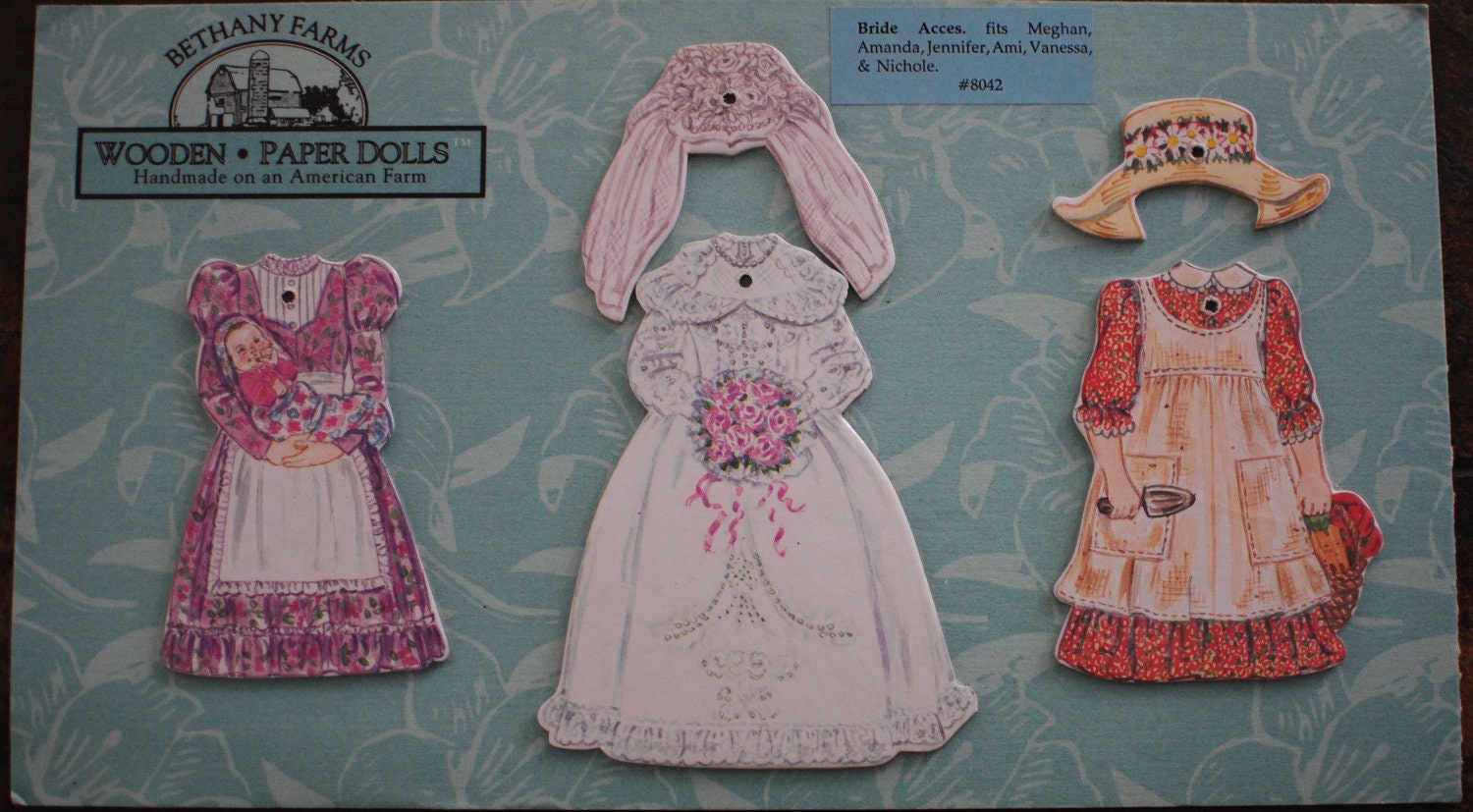 Bethany Farms Wooden Paper Dolls Bride Accessories